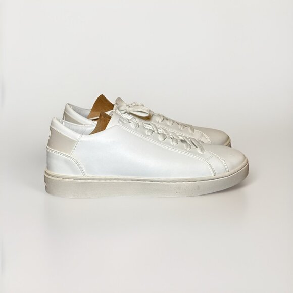Thousand Fell Lace Up Vegan Leather Sneakers, Women's 7.5 (White/White) - Picture 2 of 7